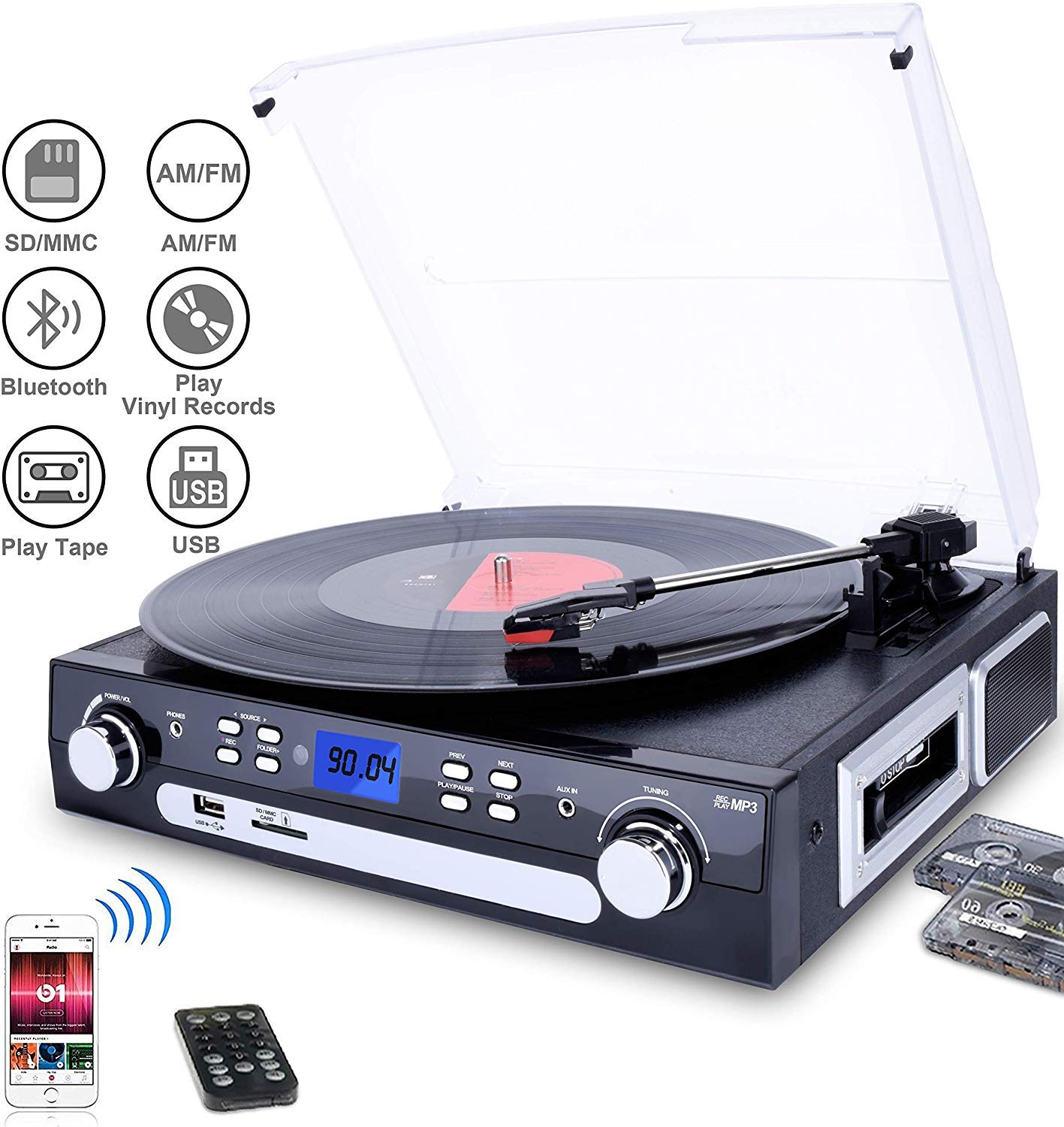 DIGITNOW Bluetooth Record Player