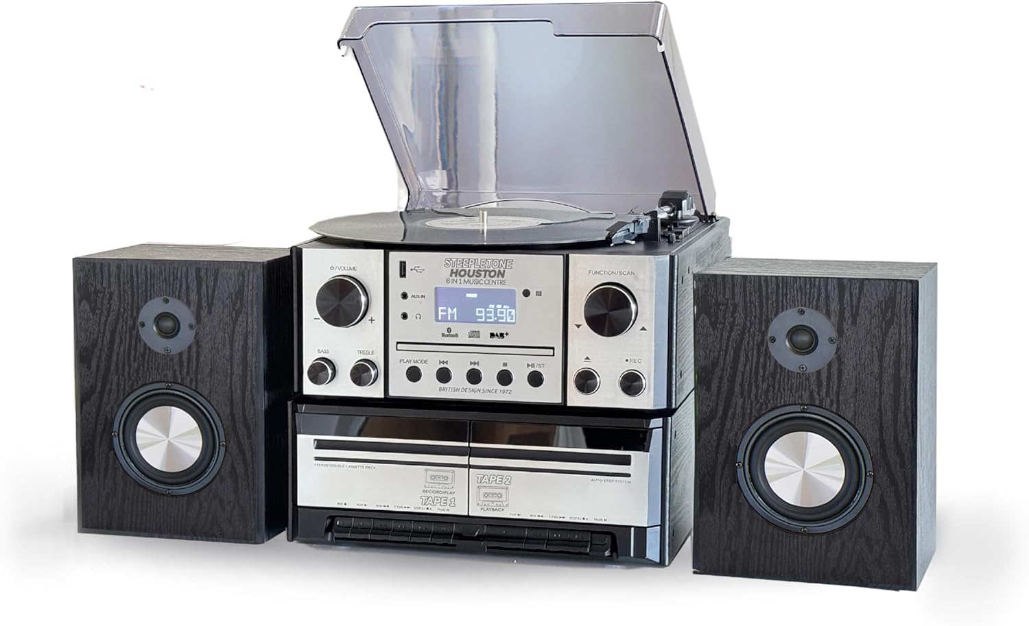 Steepletone HOUSTON Bluetooth 6 in 1 Record Player